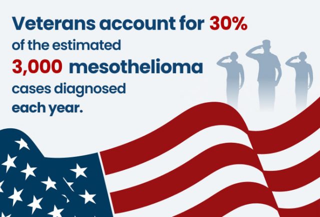 Veterans account for 30% of the estimated 3,000 mesothelioma cases