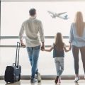 Family at the airport traveling